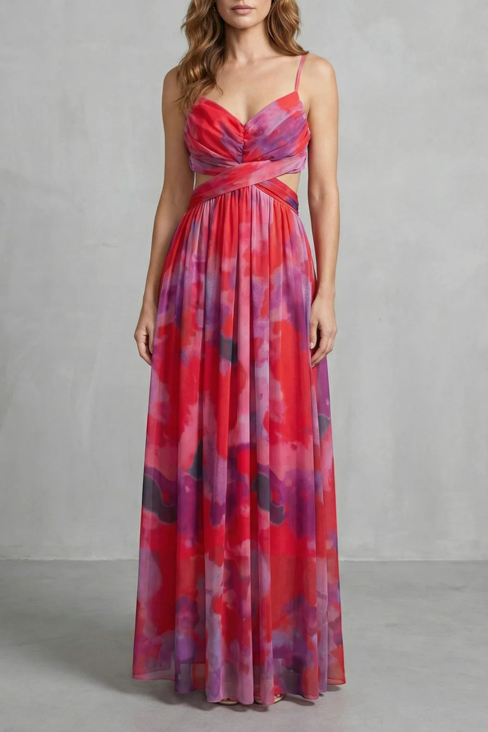 Aurellia – Romance aquarela – Vestido longo sem manga