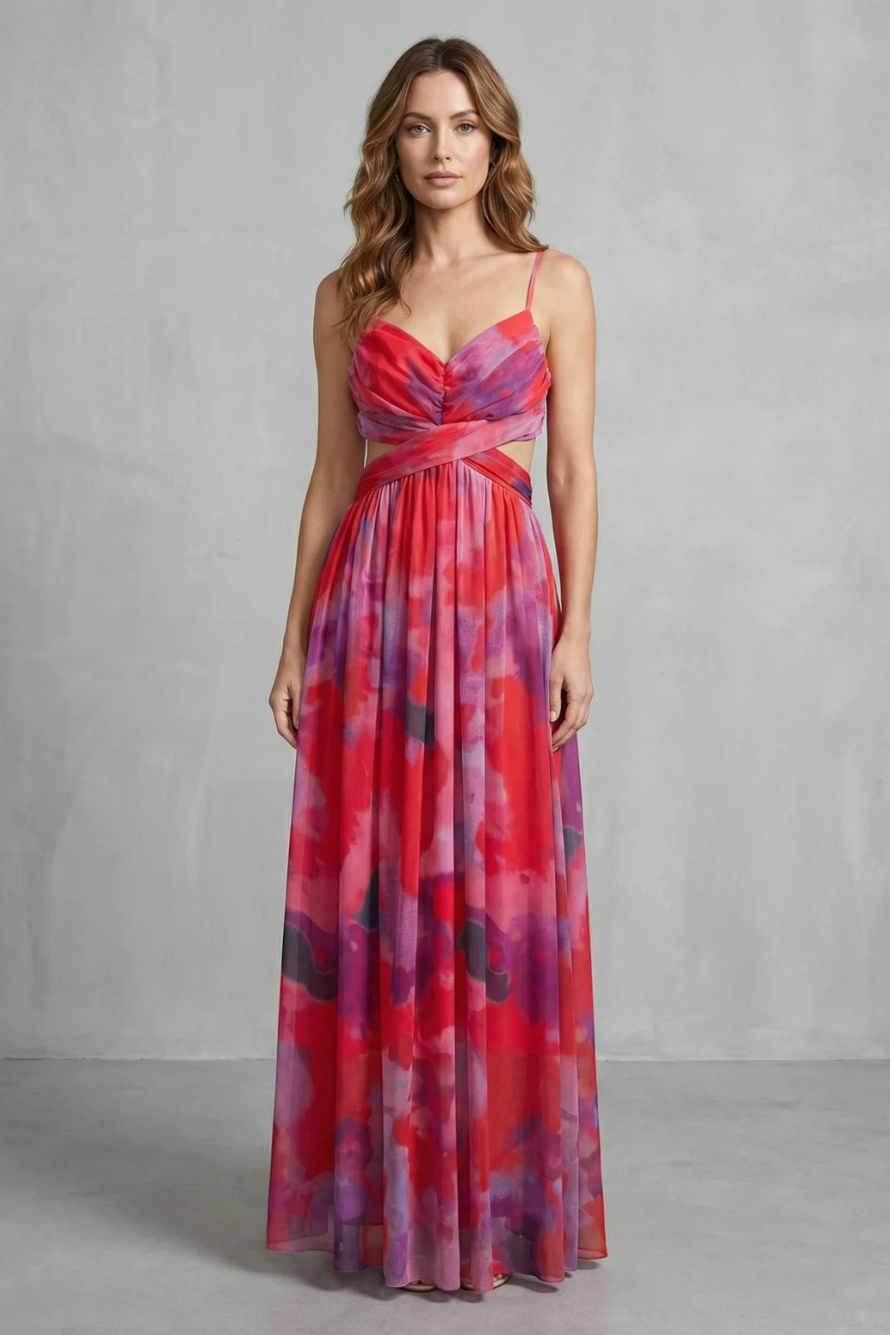 Aurellia – Romance aquarela – Vestido longo sem manga
