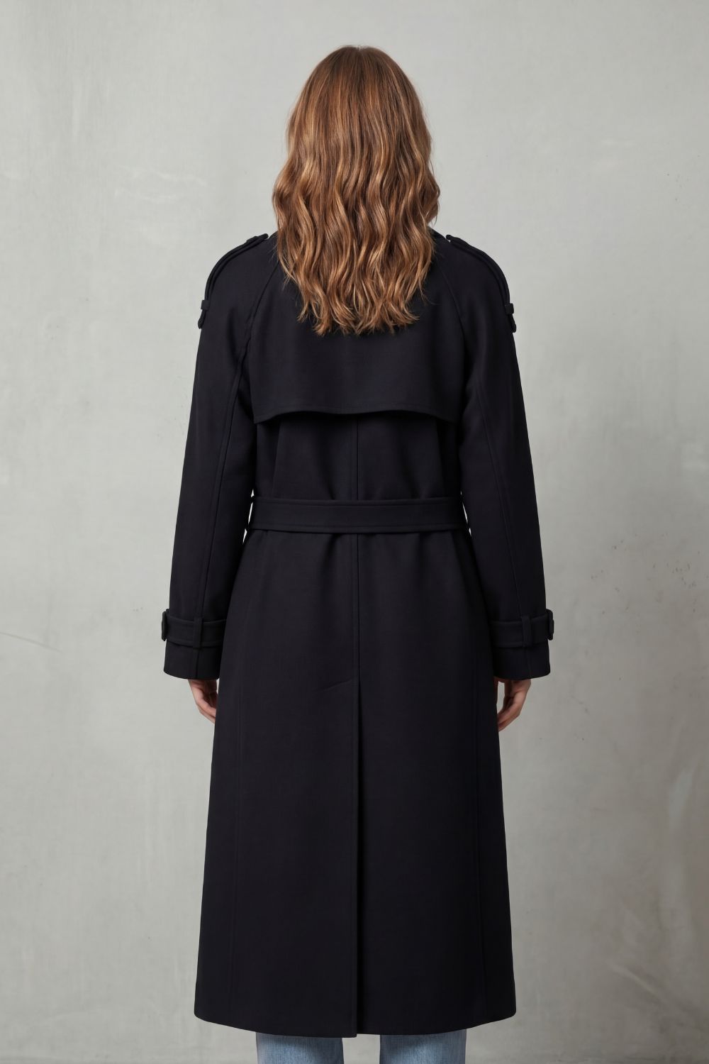 Noirvaine – Silhueta ampla – Trench coat de lã