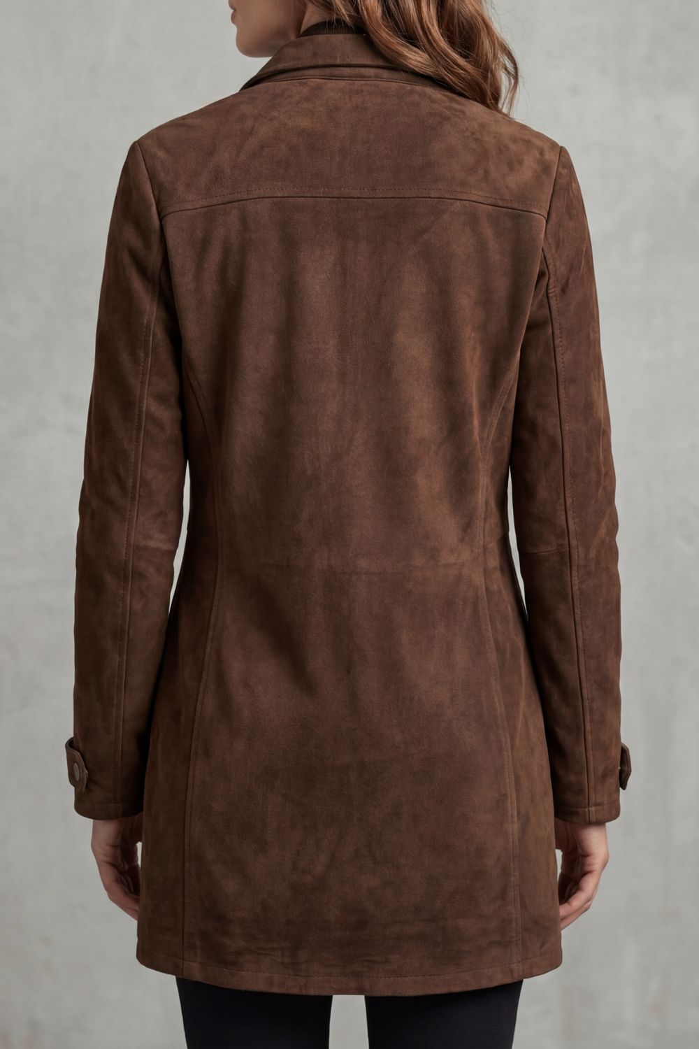 Bellavue – Acabamento suede alfaiatado – Casaco longo