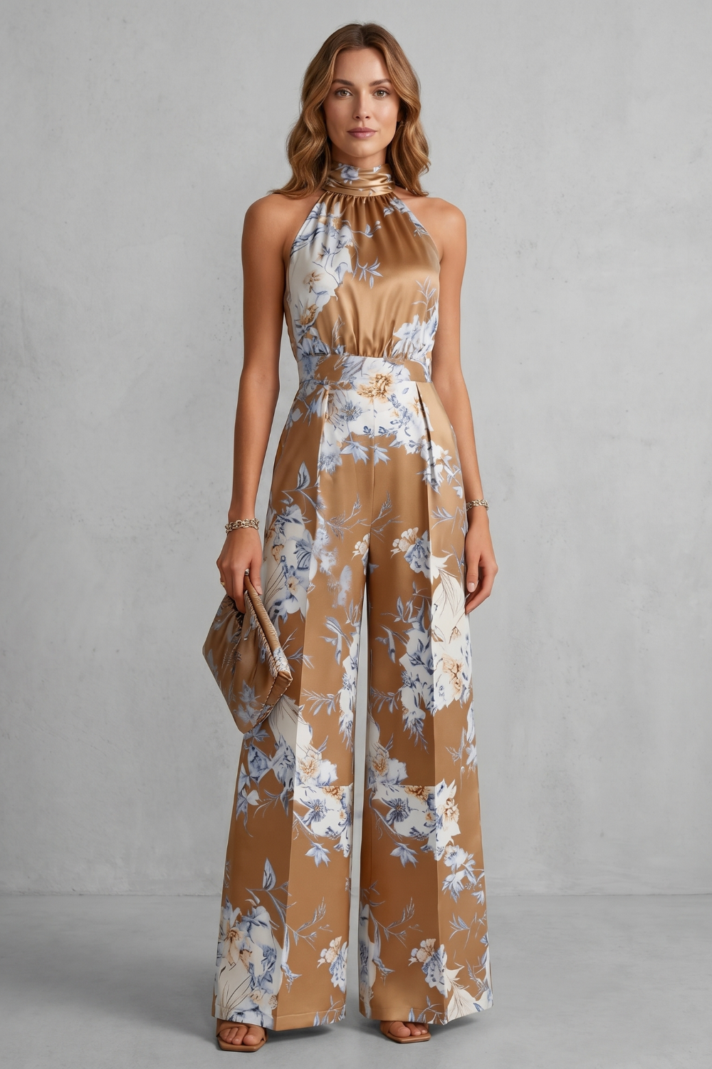 Aurelline – Estampa floral romântica – Macacão frente única