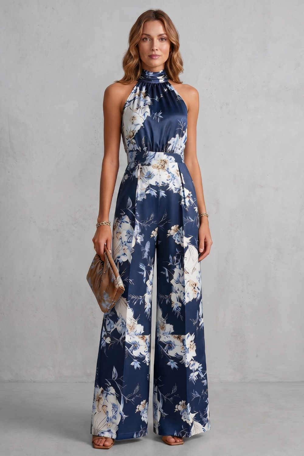 Aurelline – Estampa floral romântica – Macacão frente única