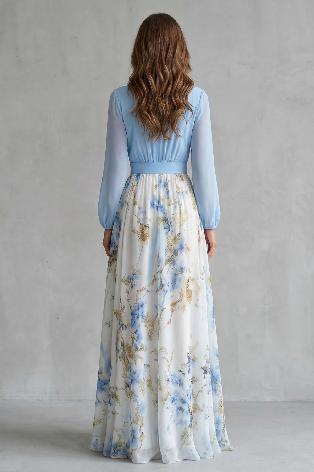 Avelisse – Fluidez romântica – Vestido longo floral