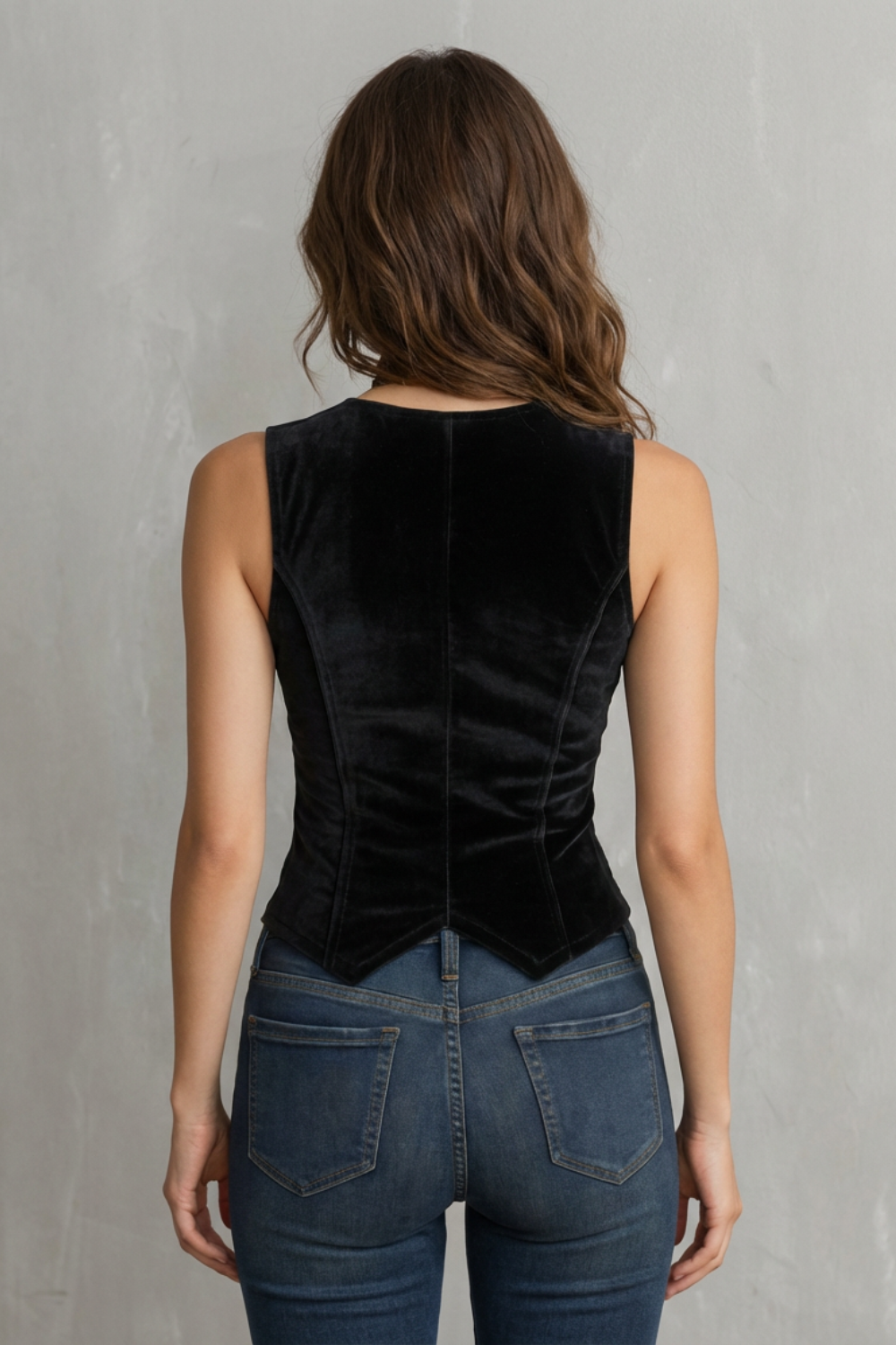 Bellavoux – Elegância esculpida – Colete de veludo com botões