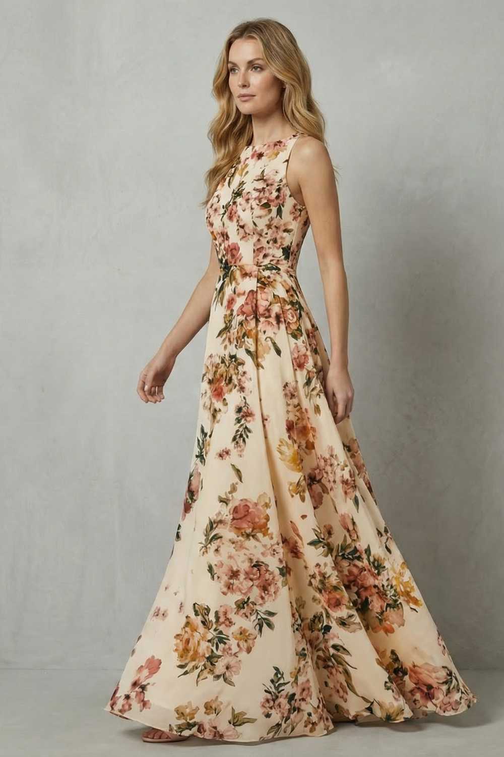 Bellefleur – Elegância floral atemporal – Vestido longo