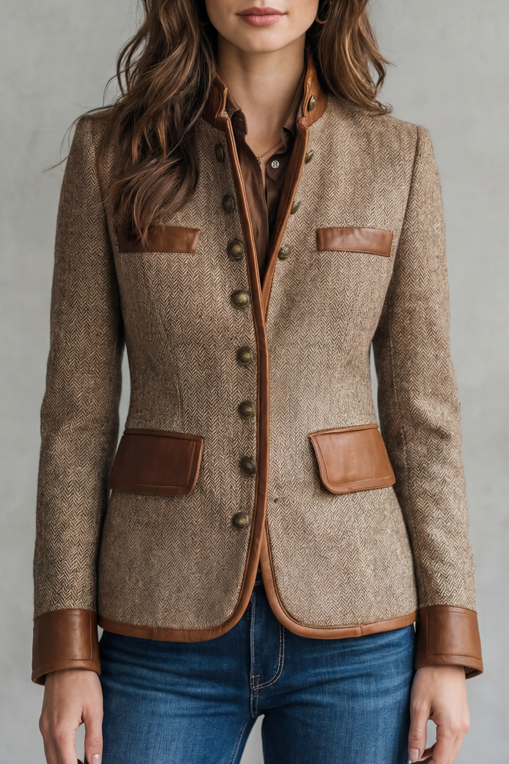 Brienne – Detalhe de Acabamento Vintage – Jaqueta Tweed