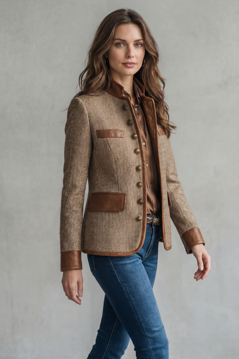 Brienne – Detalhe de Acabamento Vintage – Jaqueta Tweed