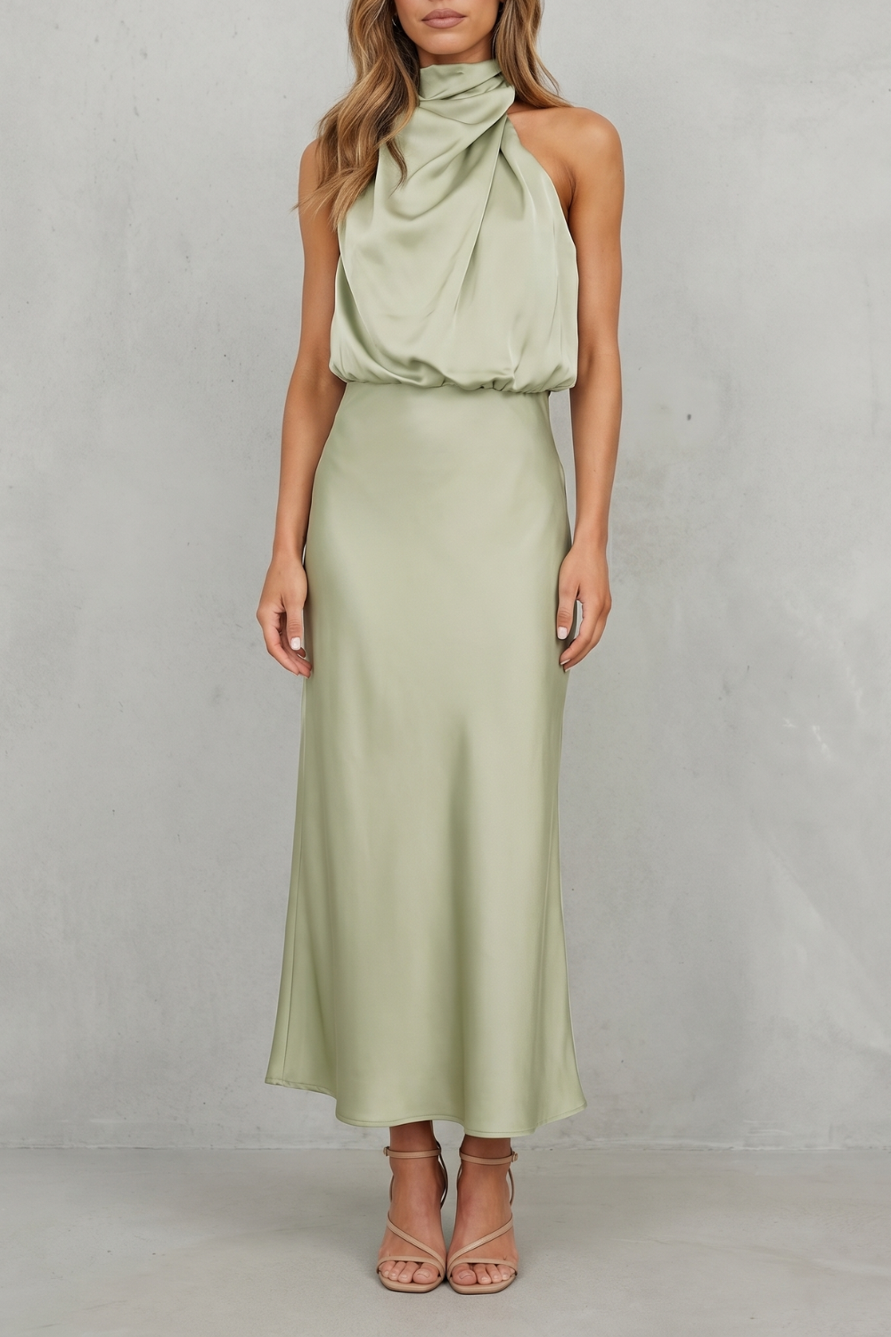 Brionelle – Elegância frente única – Vestido longo
