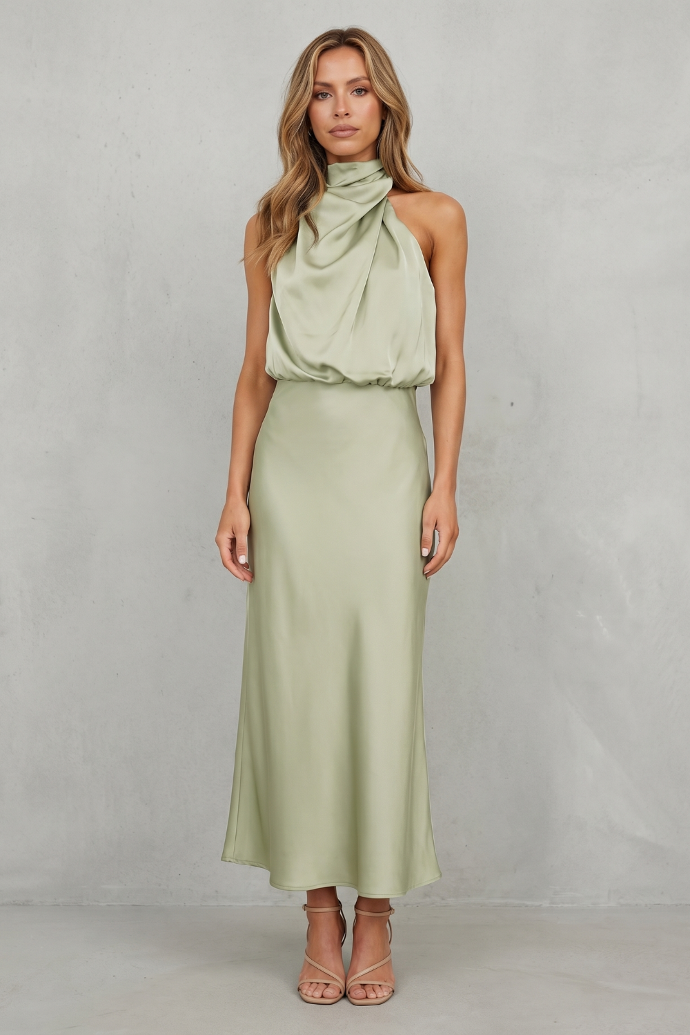 Brionelle – Elegância frente única – Vestido longo