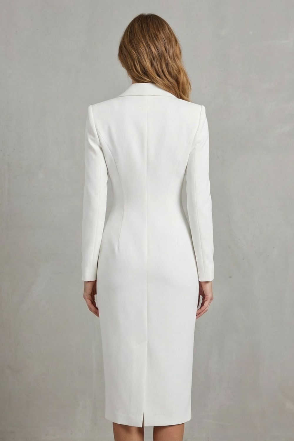 Celeste – Vestido Blazer Transpassado Duplo – Elegância Executiva para um Look de Poder