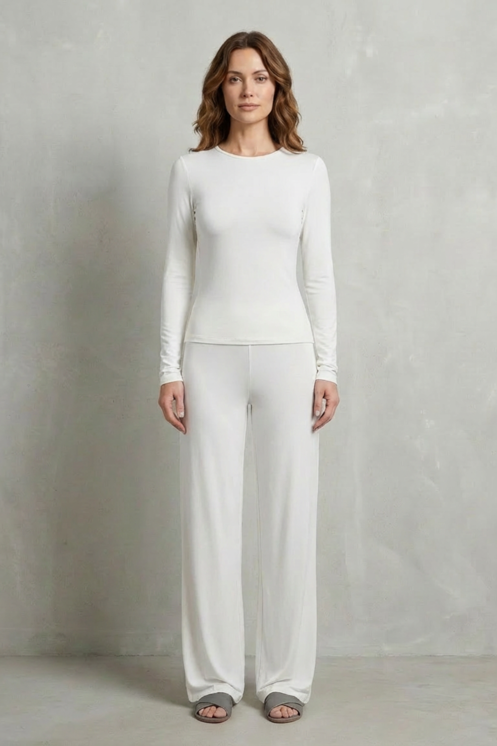 Élan – Simplicidade Sofisticada – Conjunto Pantalona Cor Única
