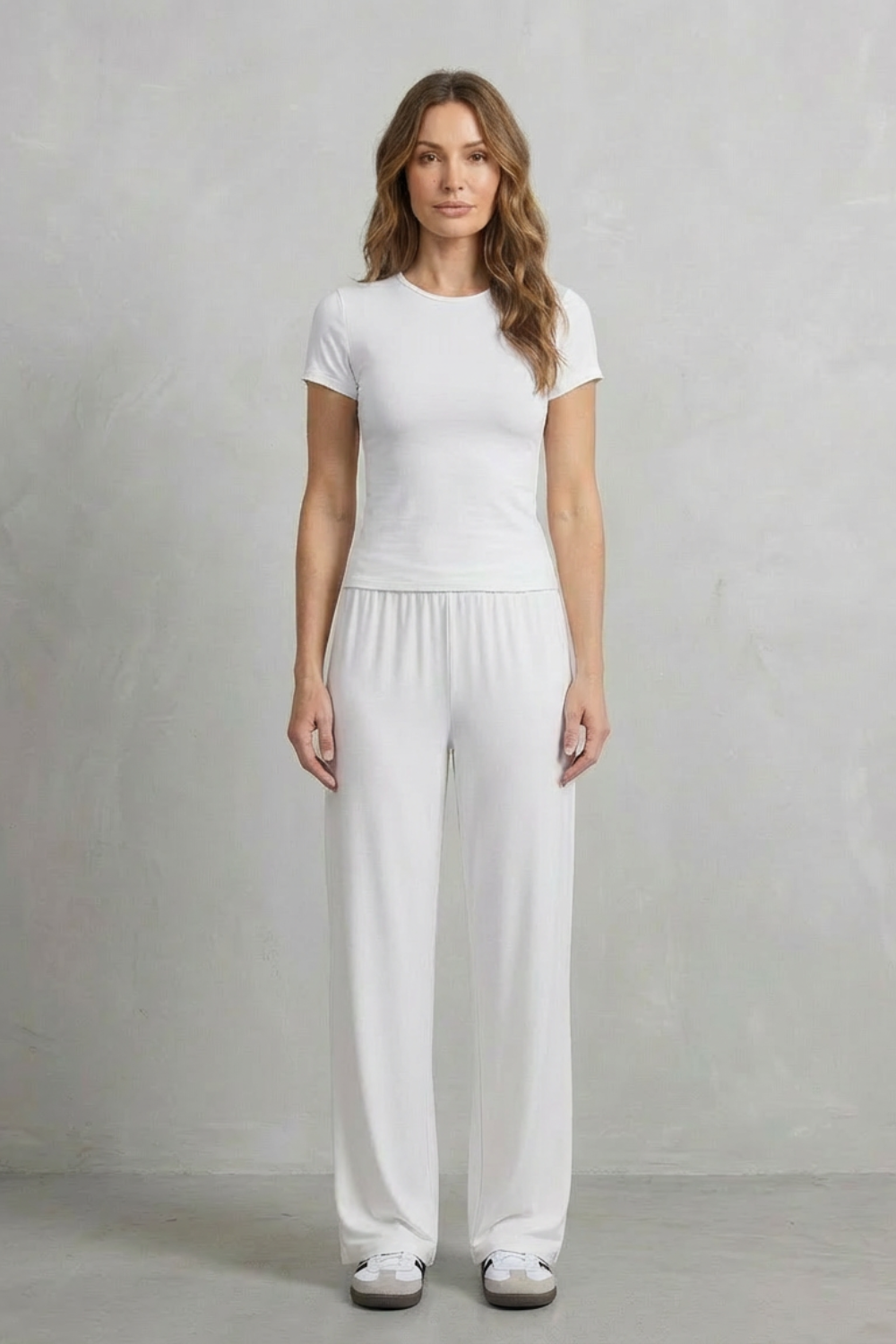 Élan – Simplicidade Sofisticada – Conjunto Pantalona Cor Única