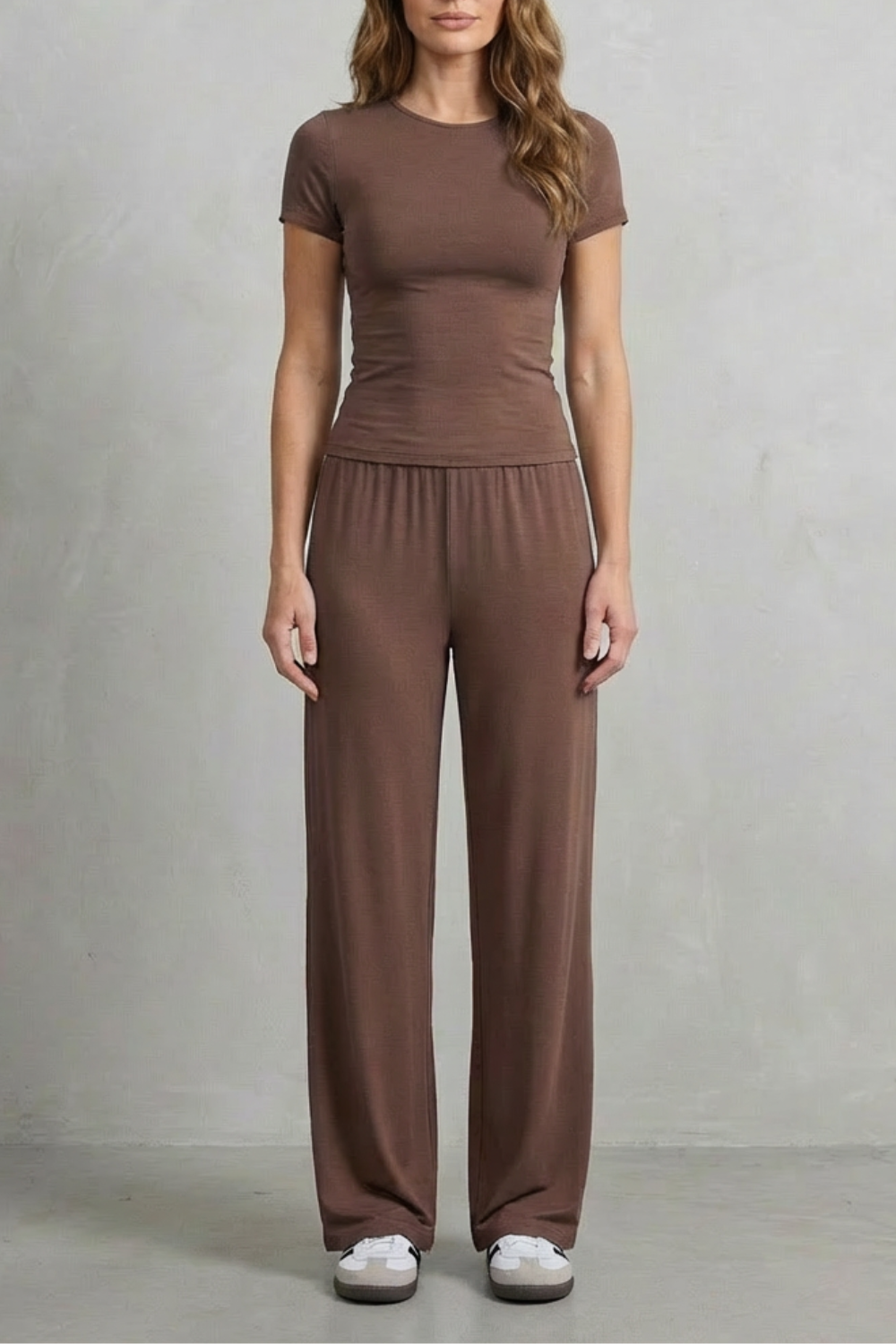Élan – Simplicidade Sofisticada – Conjunto Pantalona Cor Única