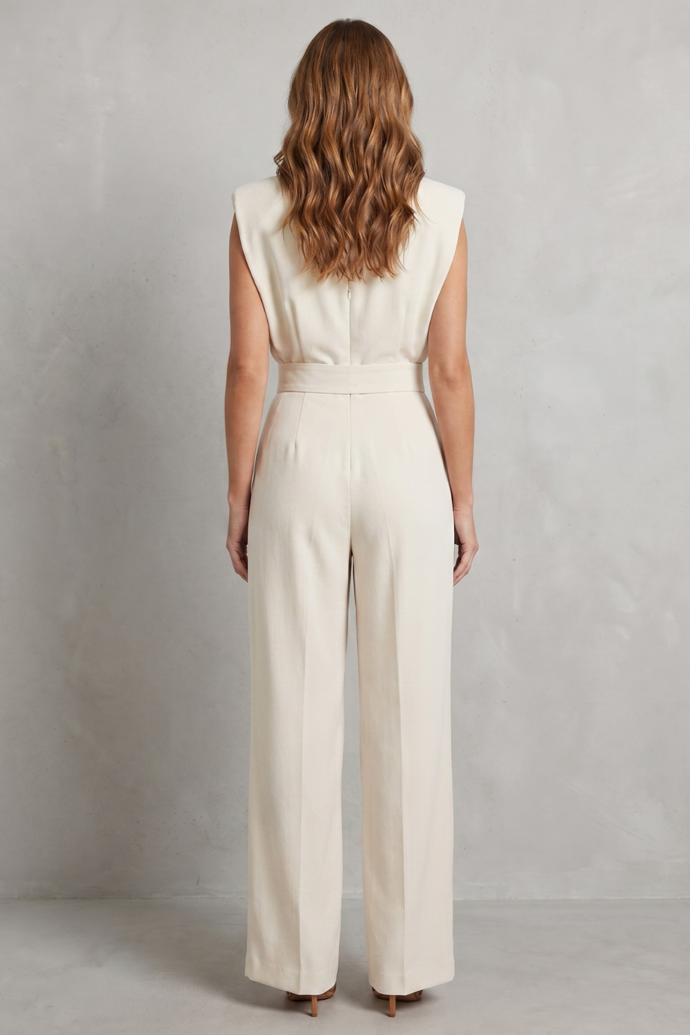 Elivra – Elegância alfaiataria minimalista – Macacão pantalona