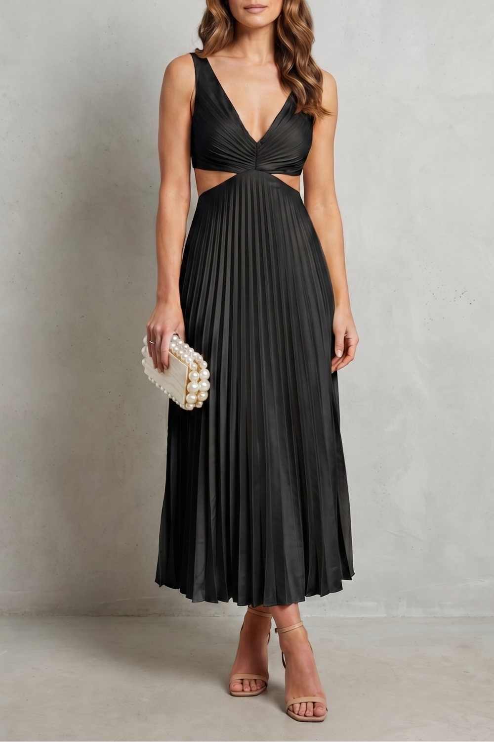 Elodienne – Elegância com cintura franzida – Vestido longo