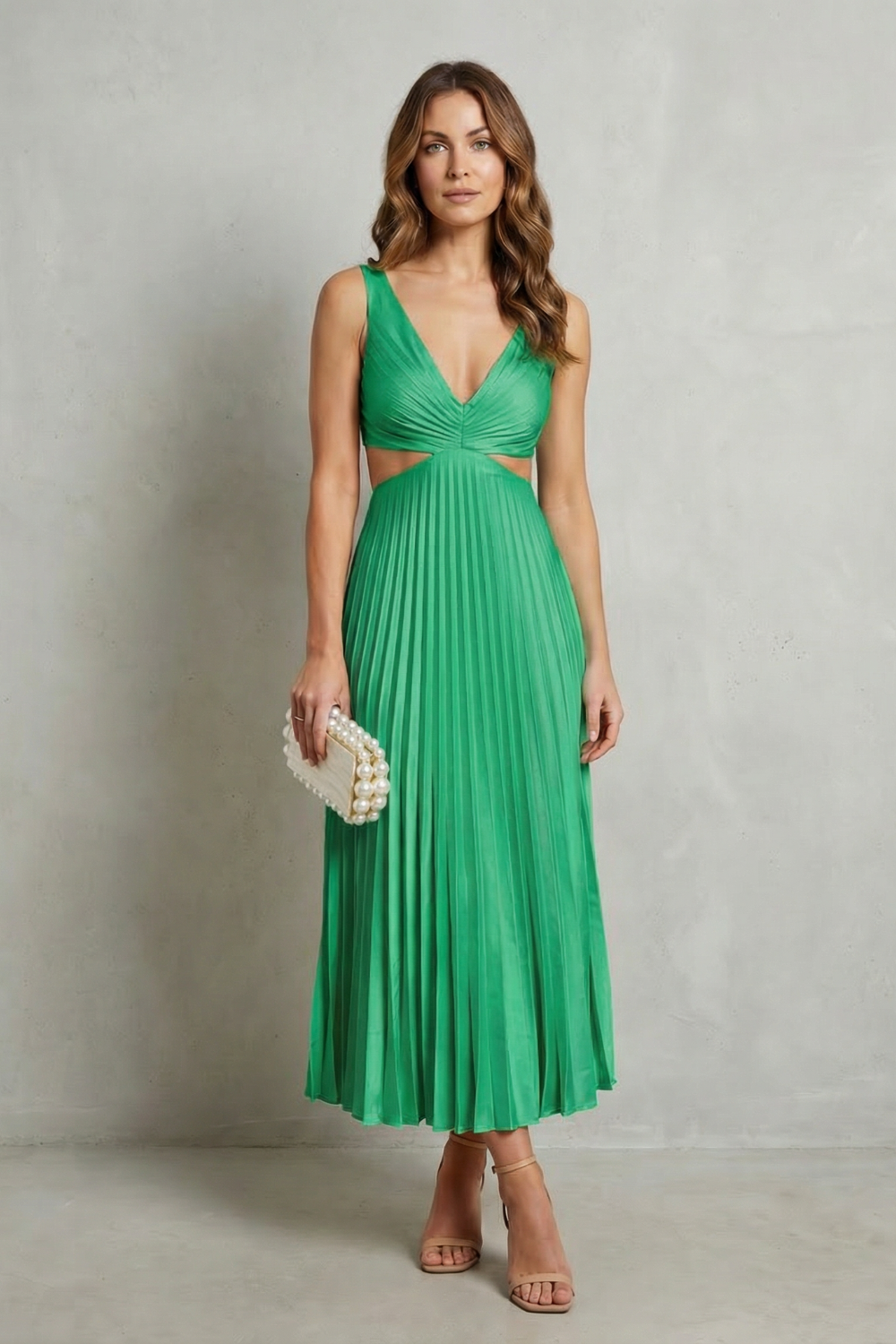 Elodienne – Elegância com cintura franzida – Vestido longo