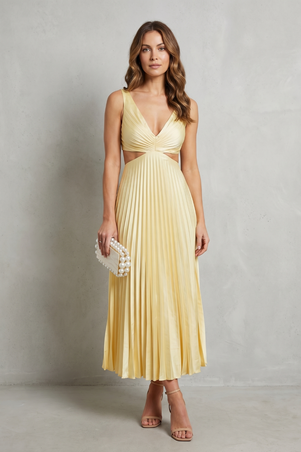 Elodienne – Elegância com cintura franzida – Vestido longo