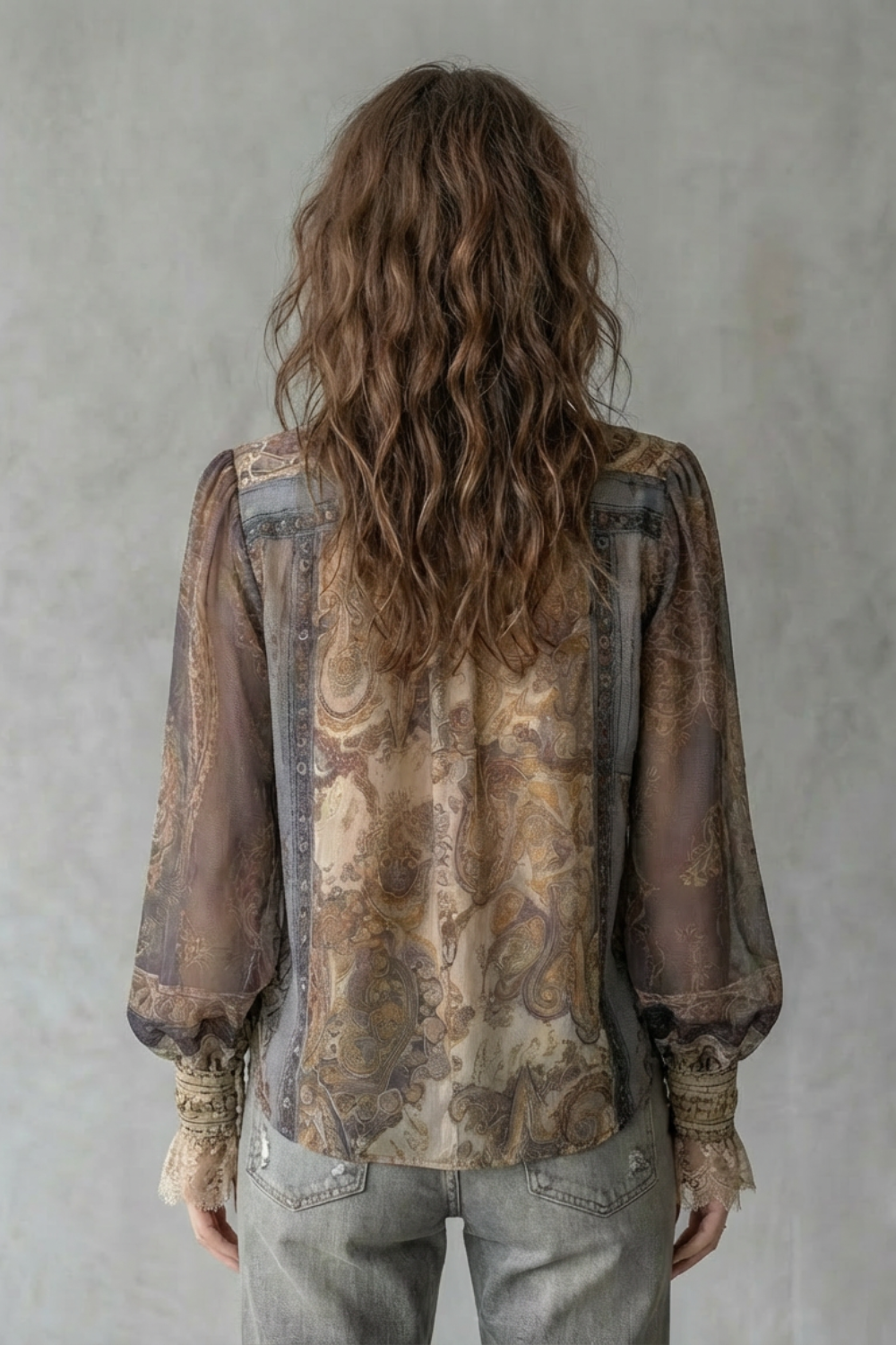 Élorine – Romance paisley transparente – Blusa boho