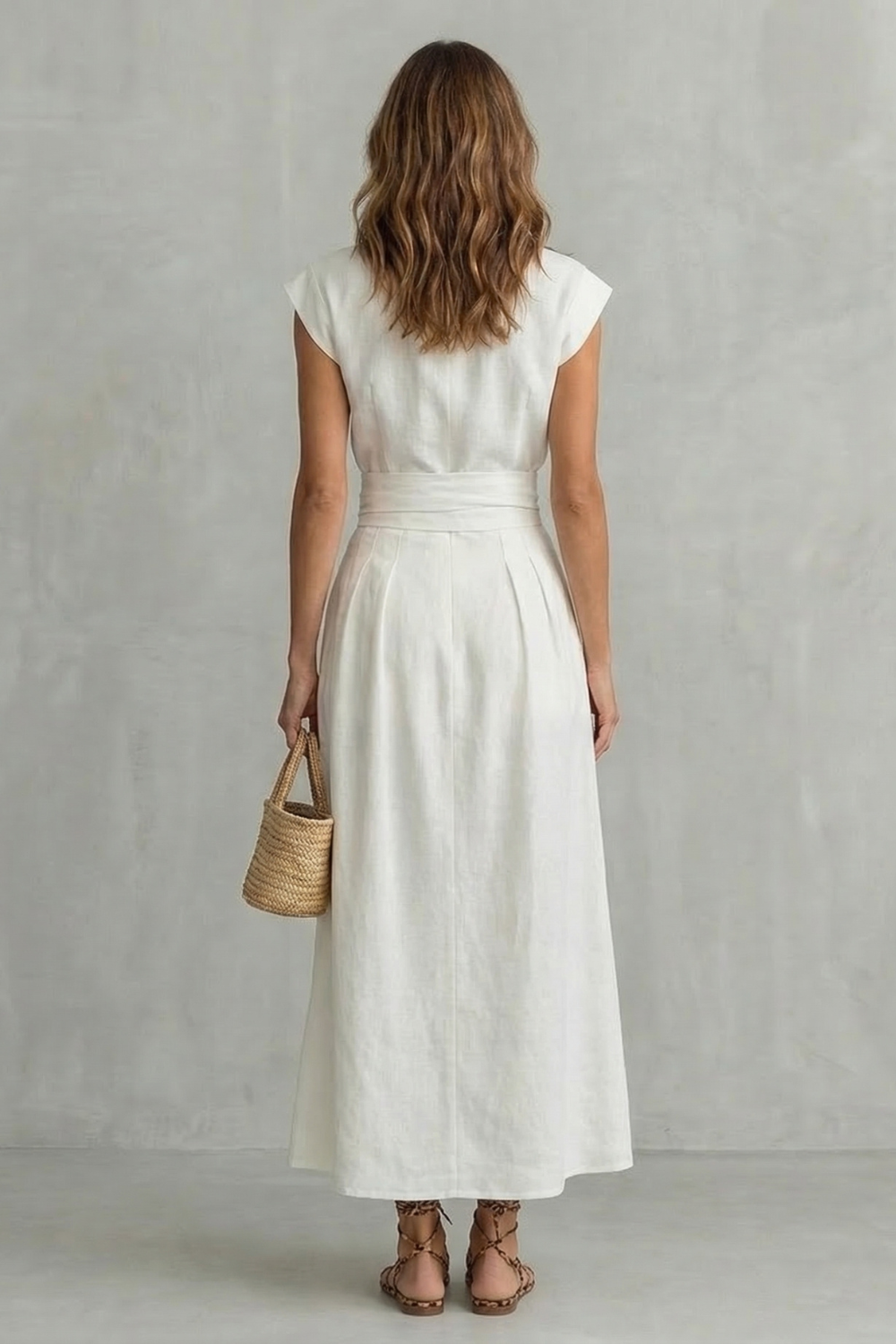 Elvarenne – Detalhe de cintura refinado – Vestido longo