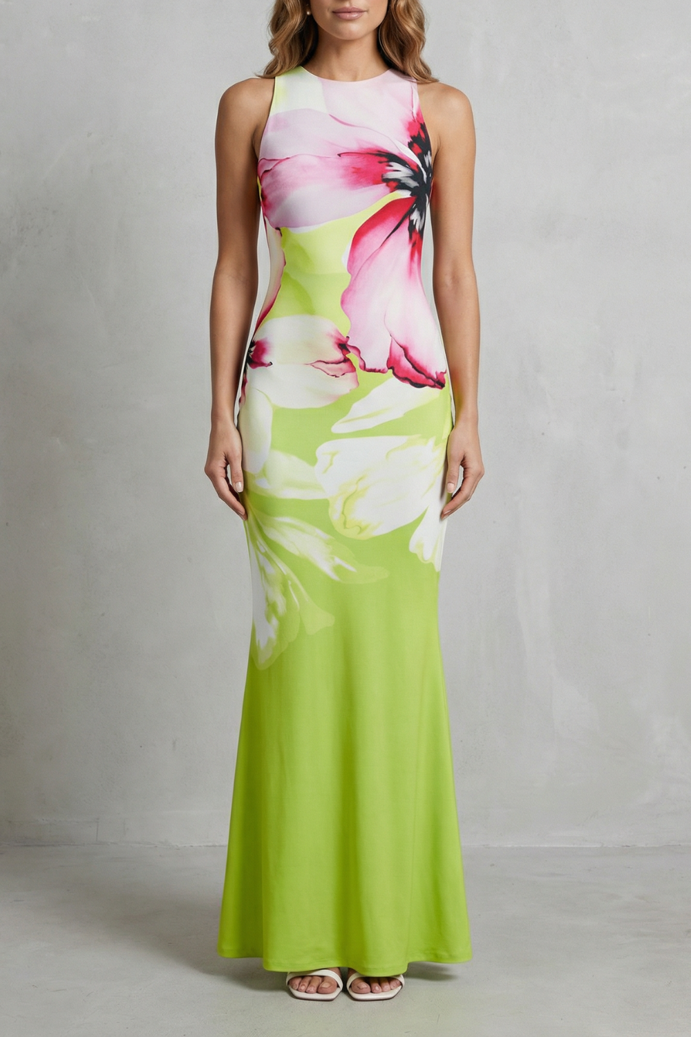 Fiorielle – Estampa floral artística – Vestido longo sereia
