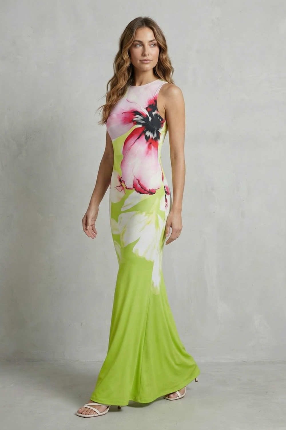 Fiorielle – Estampa floral artística – Vestido longo sereia