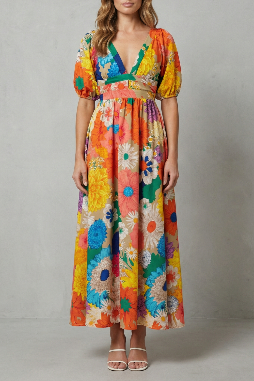 Floracelle – Charme floral vibrante – Vestido longo