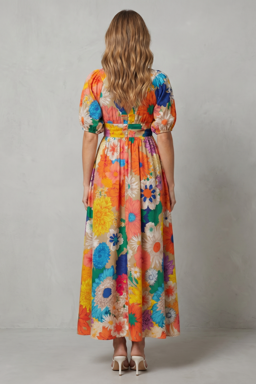 Floracelle – Charme floral vibrante – Vestido longo
