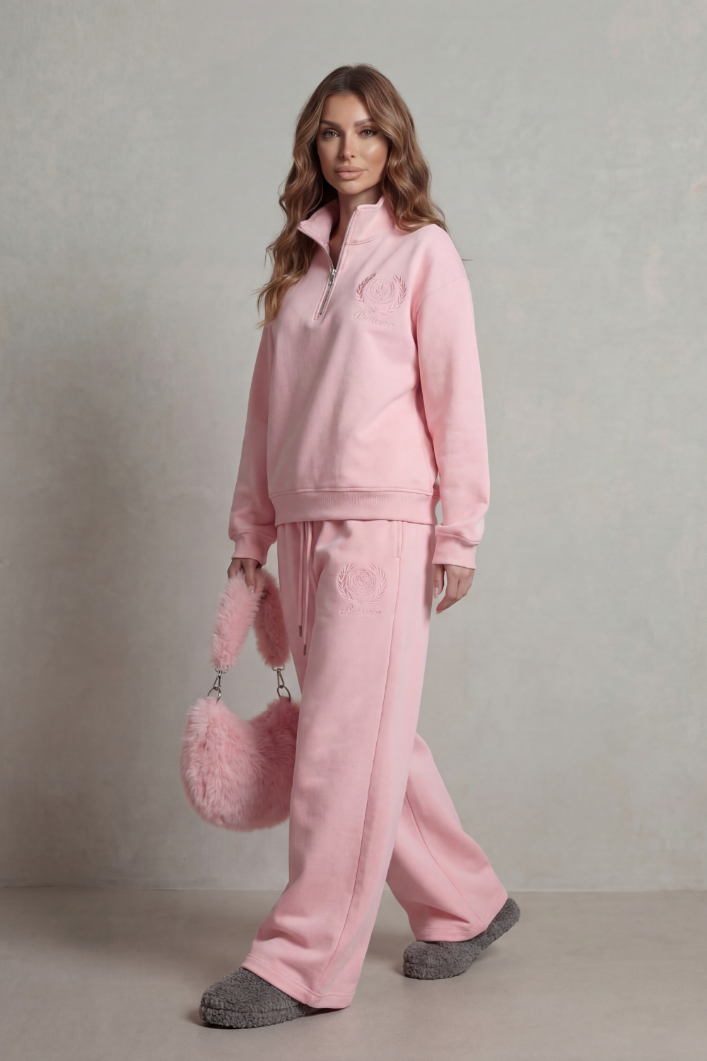 Florevée – Conjunto de lounge com crest bordado - Zip