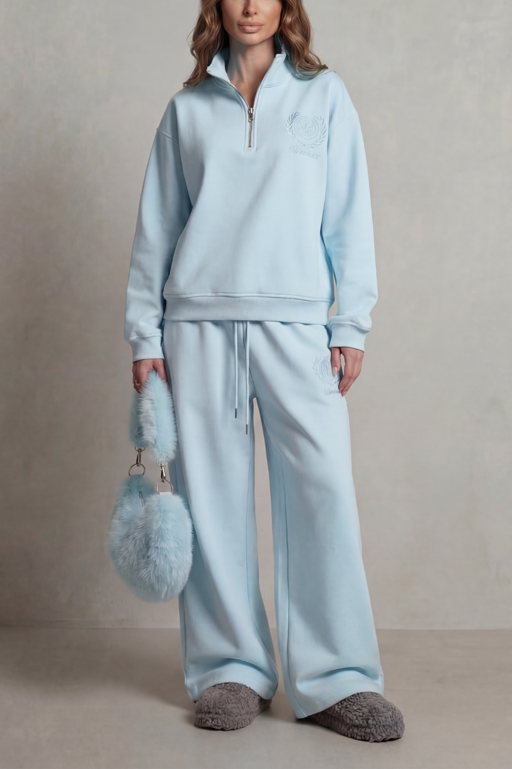 Florevée – Conjunto de lounge com crest bordado - Zip