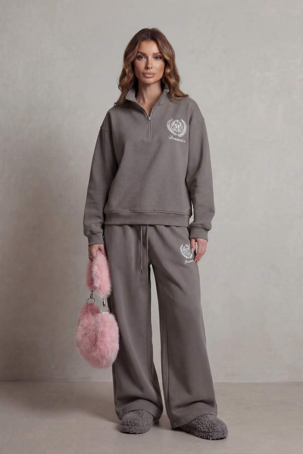 Florevée – Conjunto de lounge com crest bordado - Zip