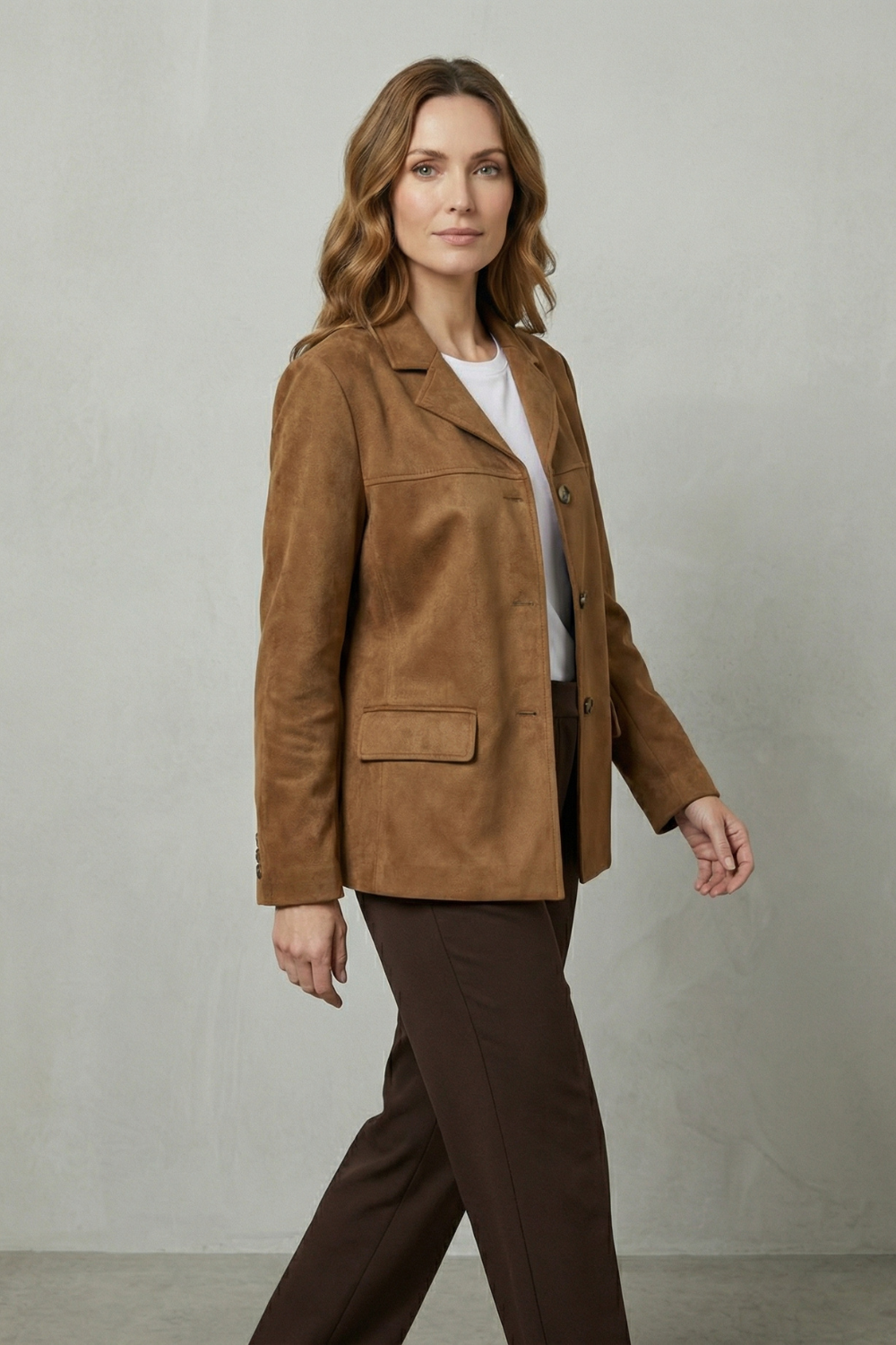Giulietta – Ombros estruturados – Blazer de camurça