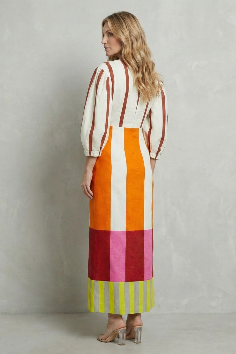Kayara – Vestido maxi de bloco de cores