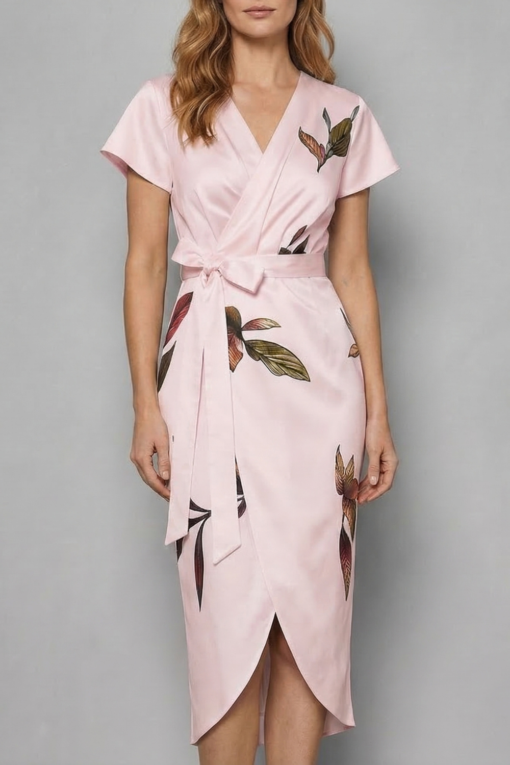 Lioravelle – Silhueta transpassada sem esforço – Vestido midi