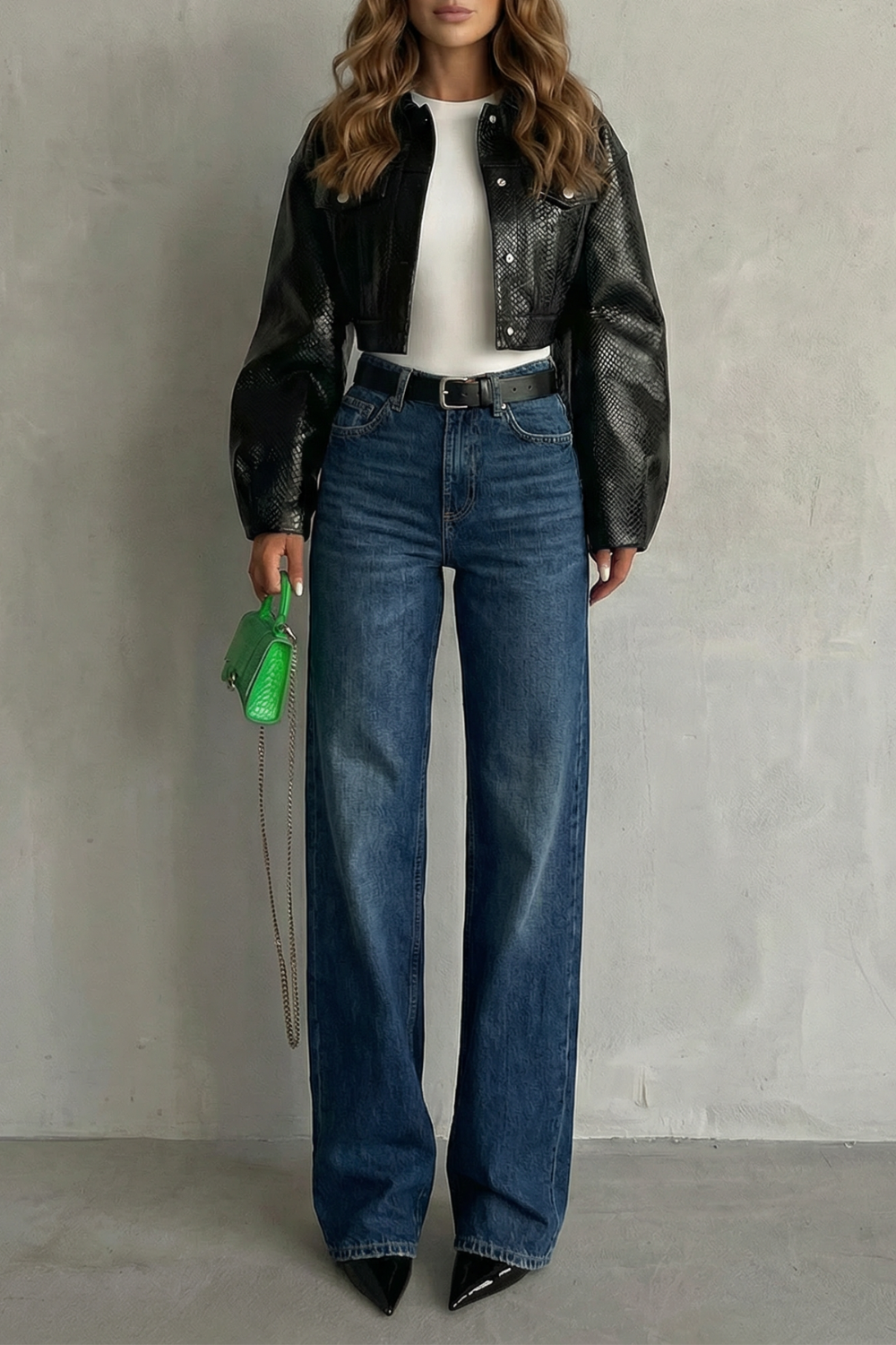 Lunarelle – Silhueta reta sem esforço – Calça jeans cintura média