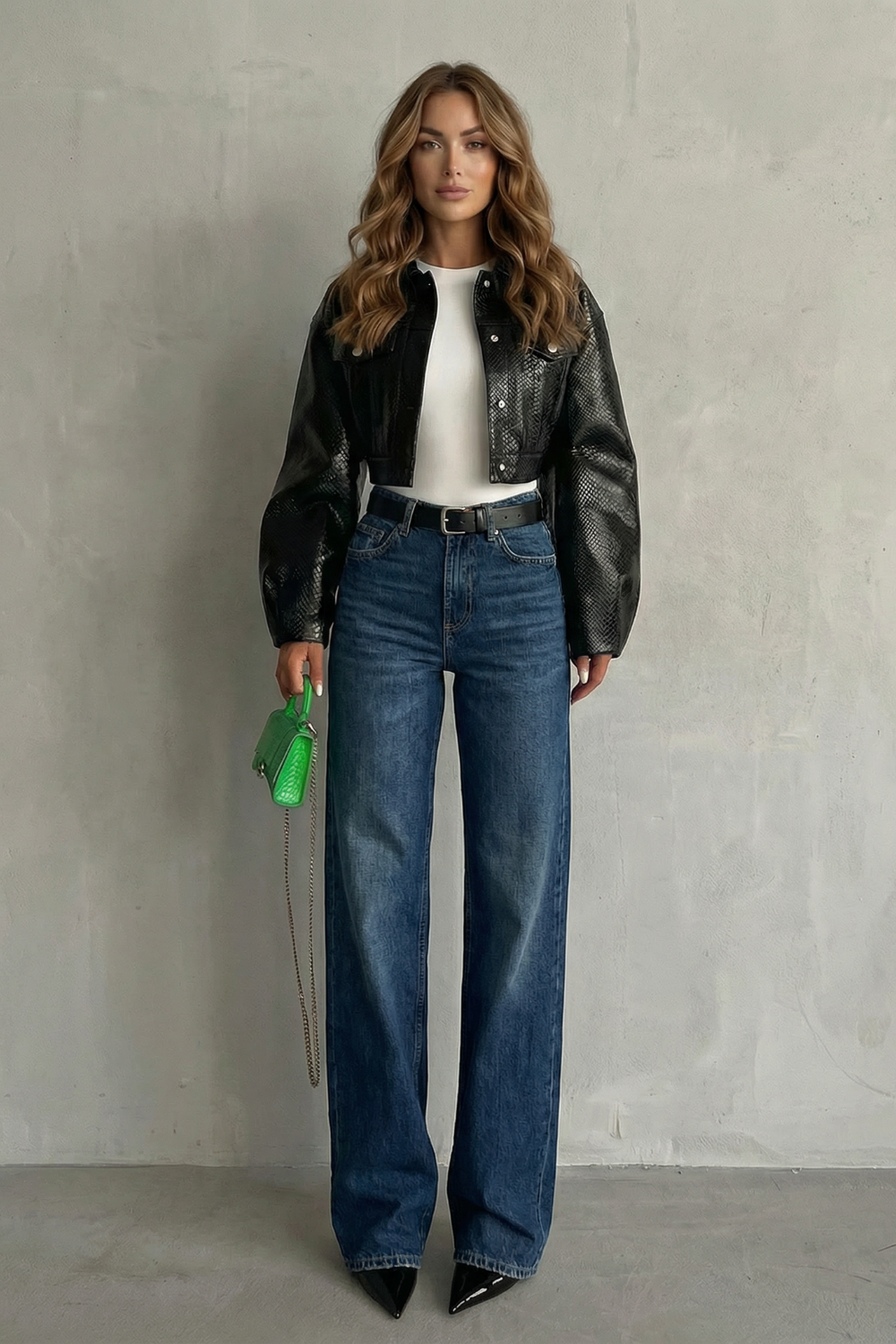 Lunarelle – Silhueta reta sem esforço – Calça jeans cintura média