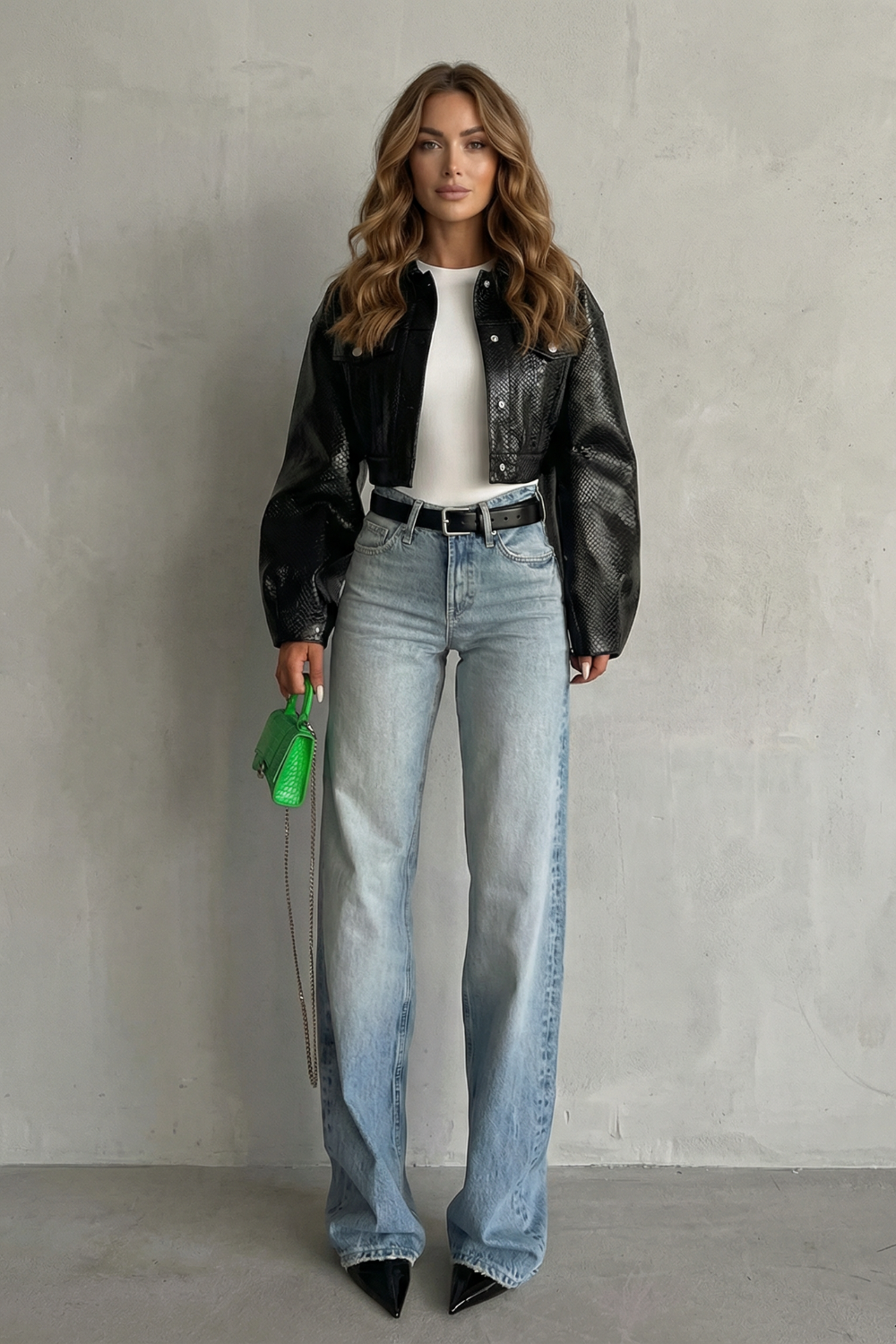 Lunarelle – Silhueta reta sem esforço – Calça jeans cintura média