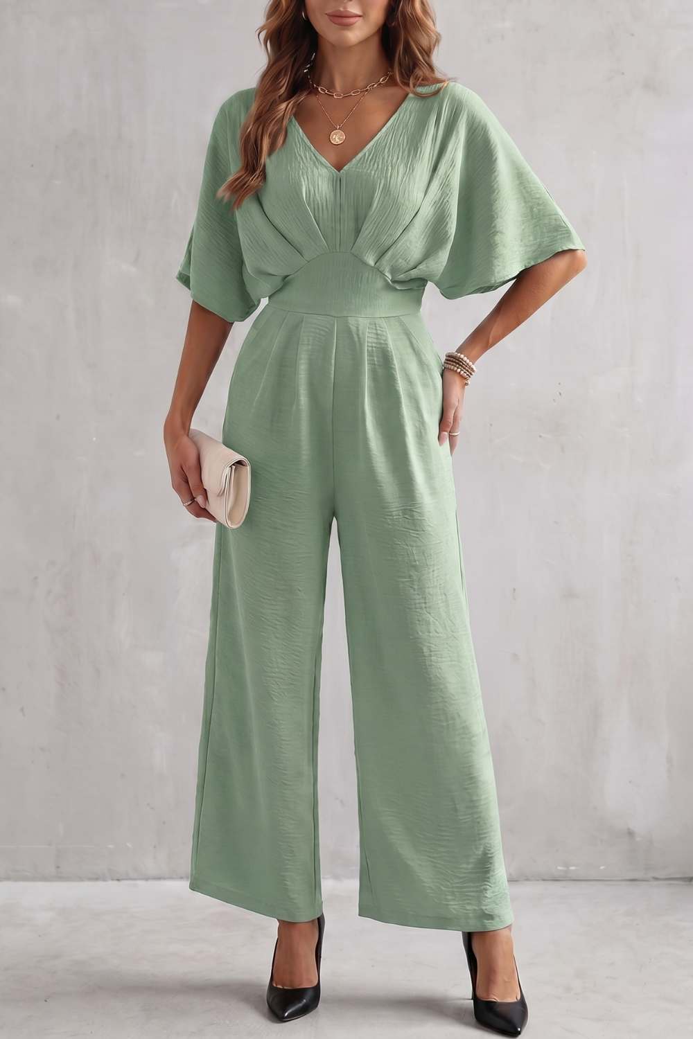 Lunévia – Elegante silhueta manga morcego – Macacão