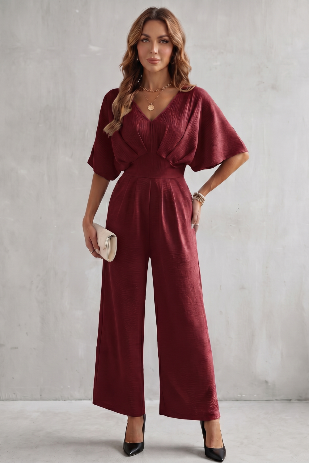 Lunévia – Elegante silhueta manga morcego – Macacão