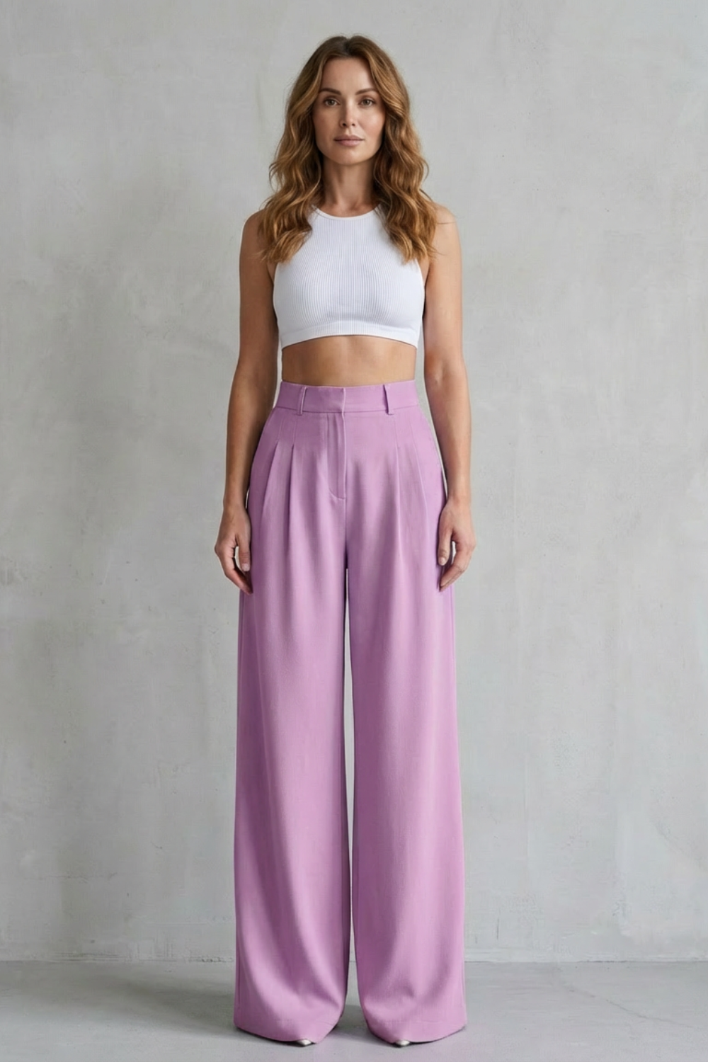 Lunévia – Drape fluido – Calça pantalona alfaiataria
