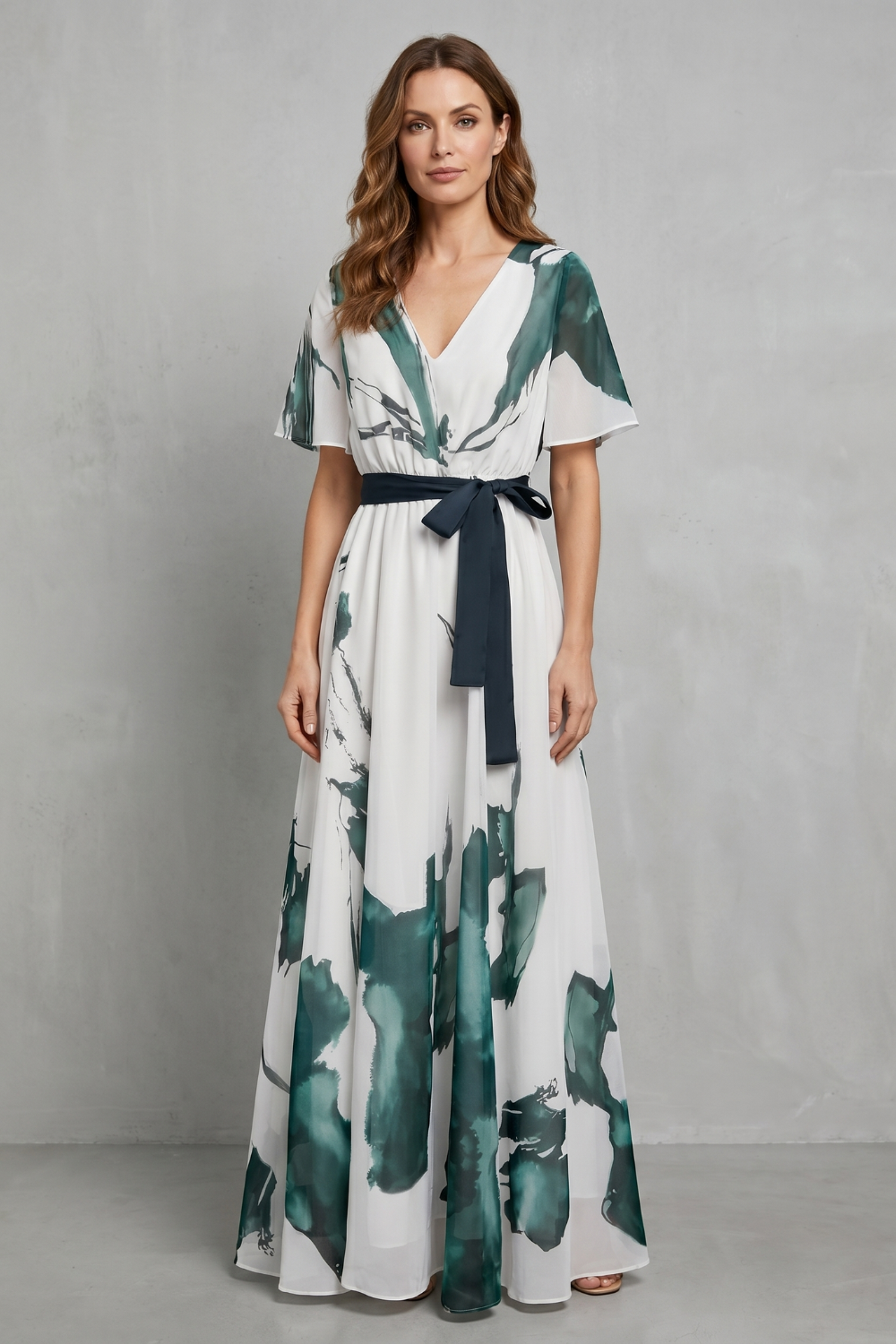 Marévelle – Impressão em aquarela graça – Vestido Maxi