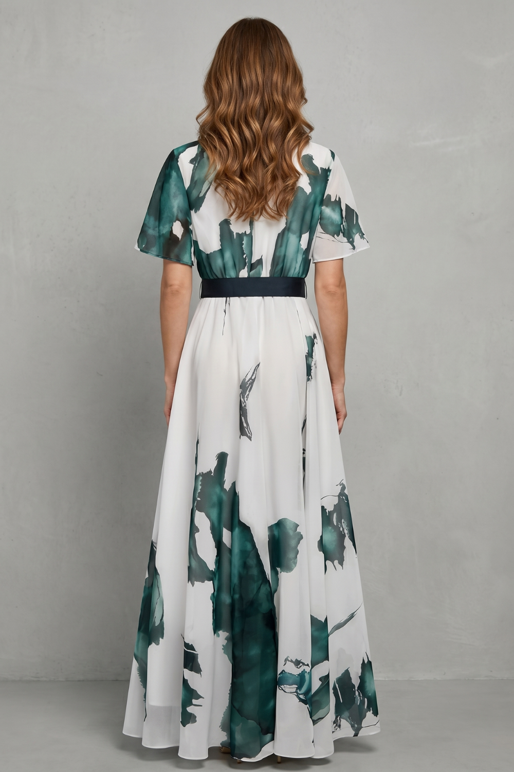 Marévelle – Impressão em aquarela graça – Vestido Maxi