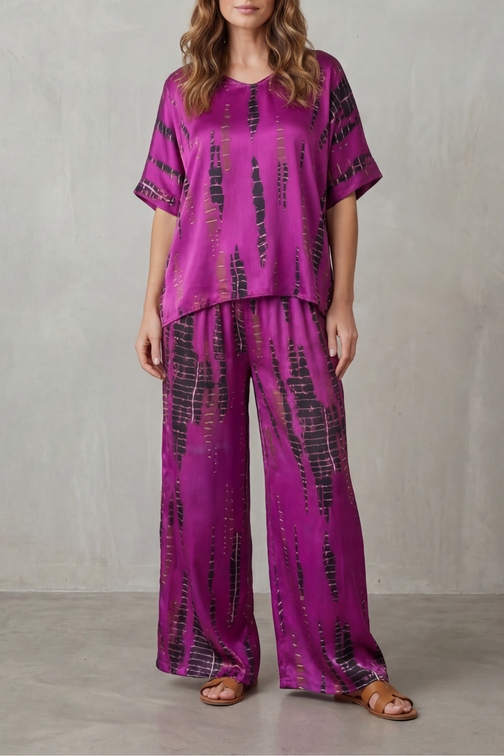 Marie – Estampa Abstrata – Conjunto Pantalona de Loungewear