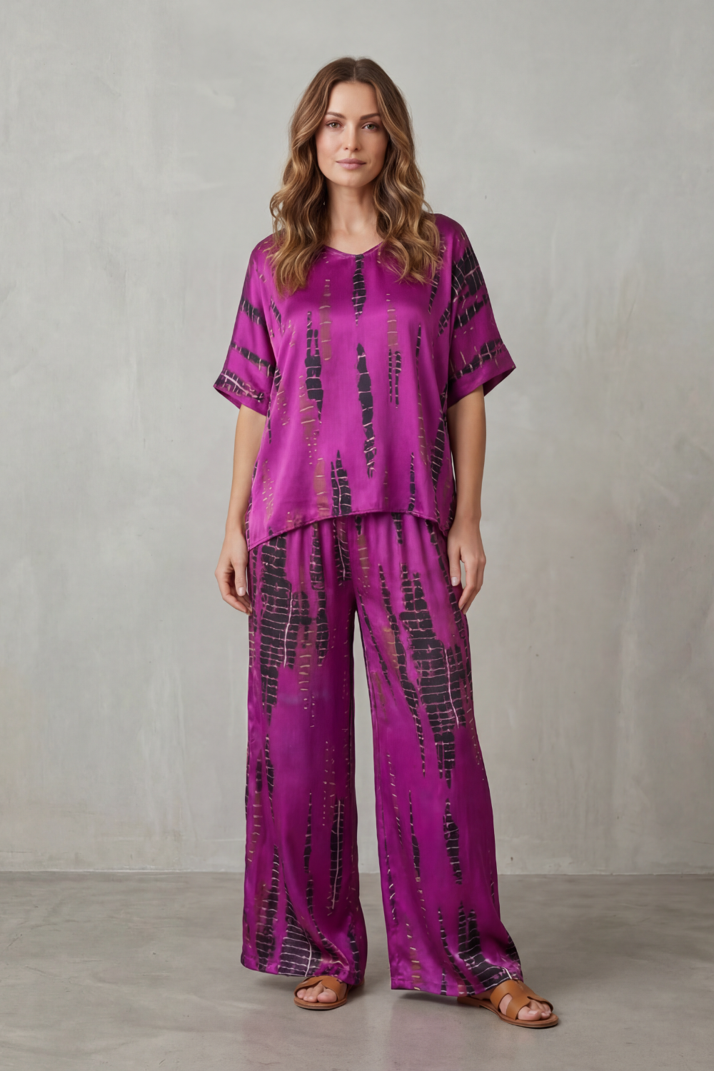 Marie – Estampa Abstrata – Conjunto Pantalona de Loungewear