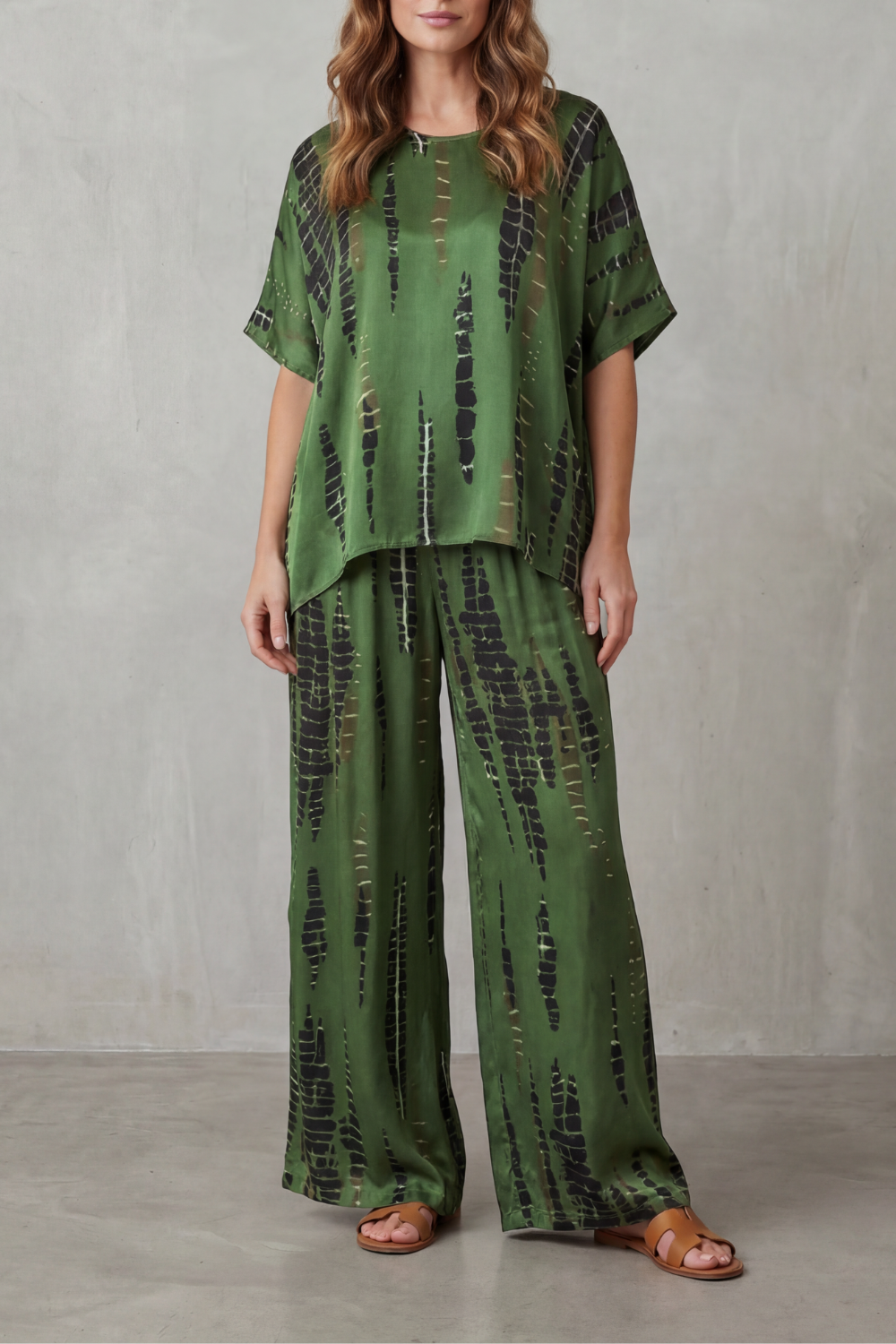 Marie – Estampa Abstrata – Conjunto Pantalona de Loungewear