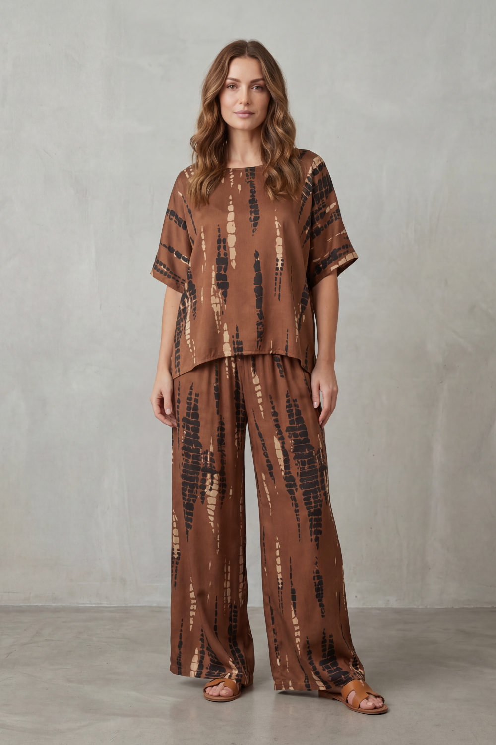 Marie – Estampa Abstrata – Conjunto Pantalona de Loungewear