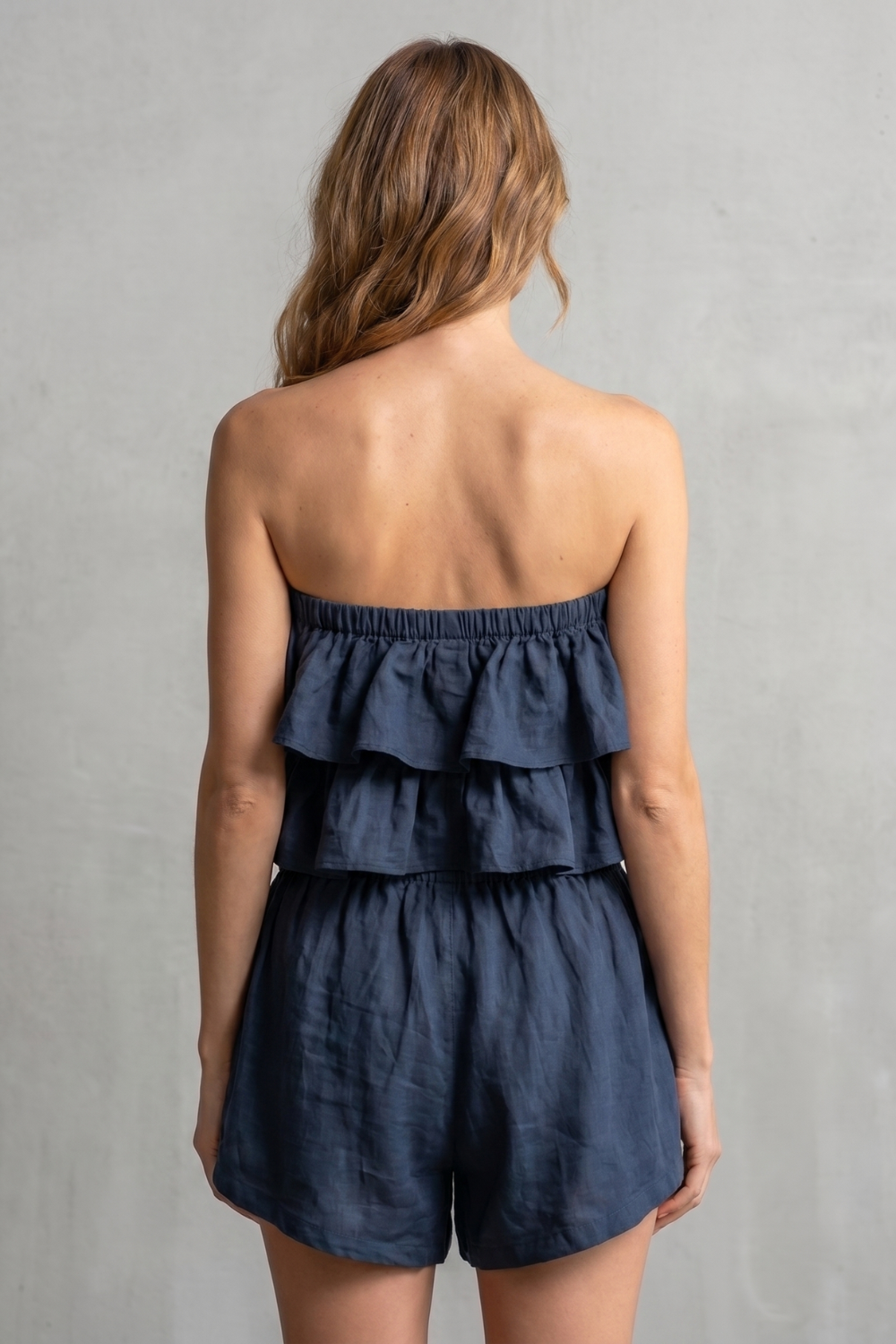 Marivelle – Charme à beira-mar com babados – Conjunto de shorts