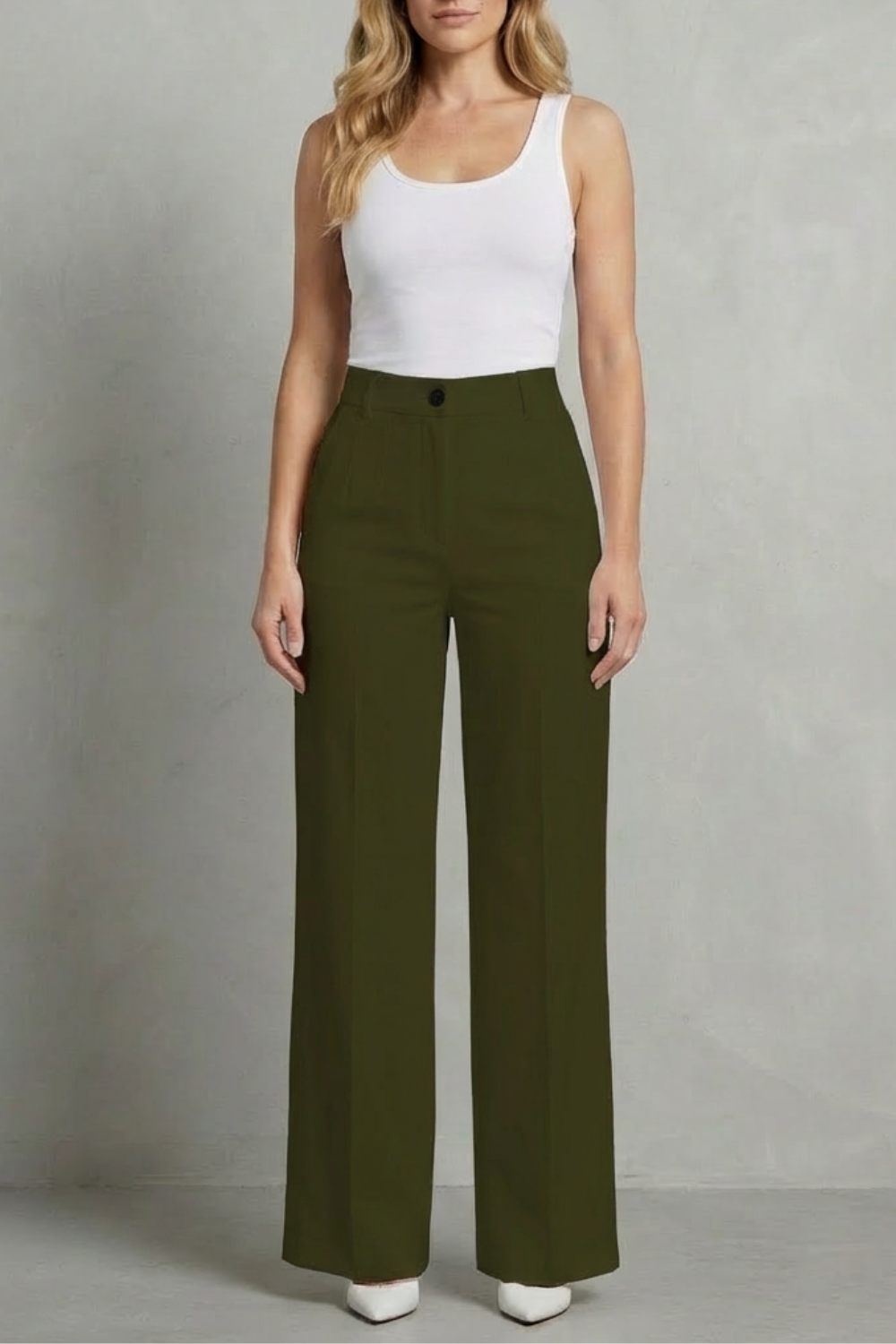Mirelline – Alfaiataria elegante – Calça reta cintura alta
