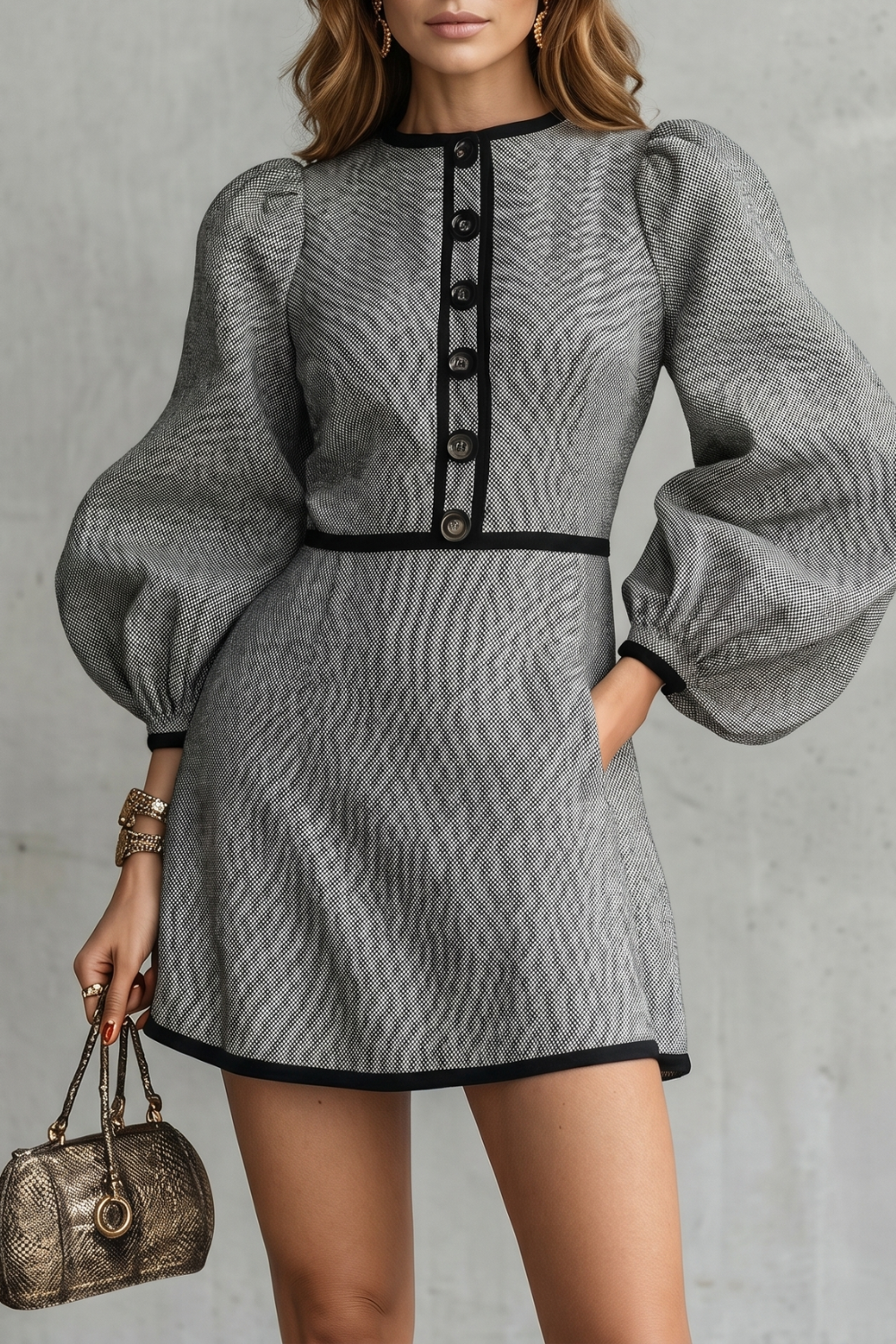 Montelisse – Elegância parisiense com contrastes – Vestido curto