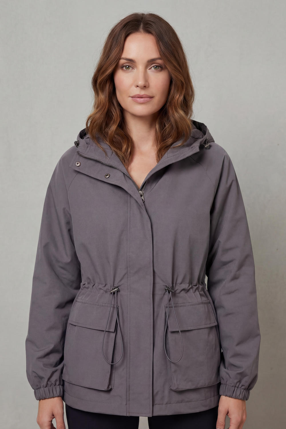 Ravelle – Estilo utilitário – Jaqueta impermeável com cordão ajustável