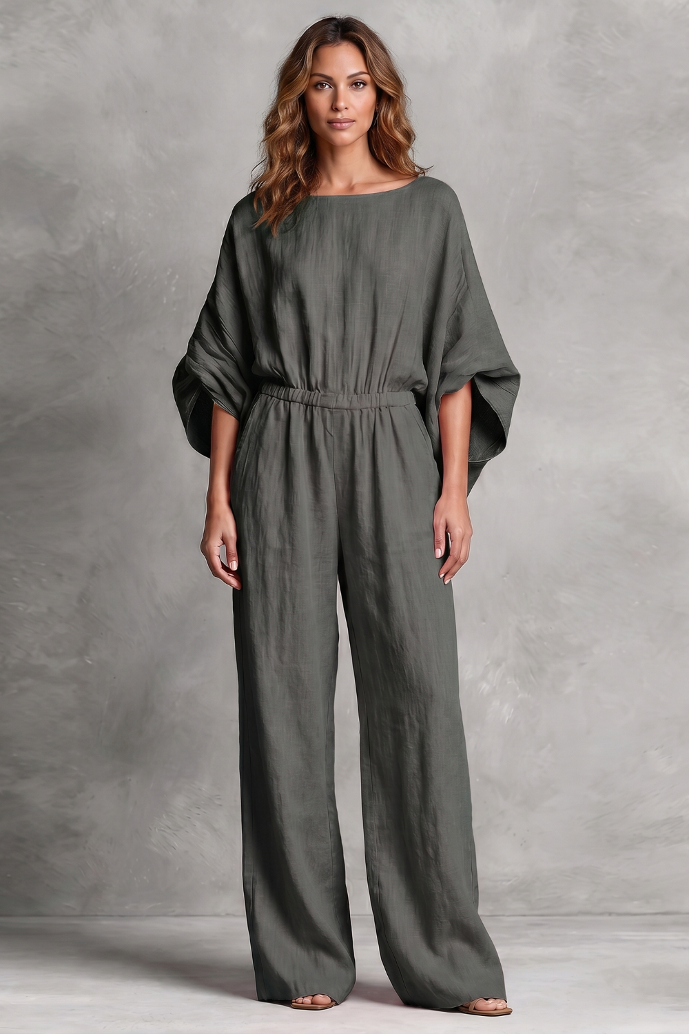 Rosaline – Silhueta boho relaxada – Macacão pantalona